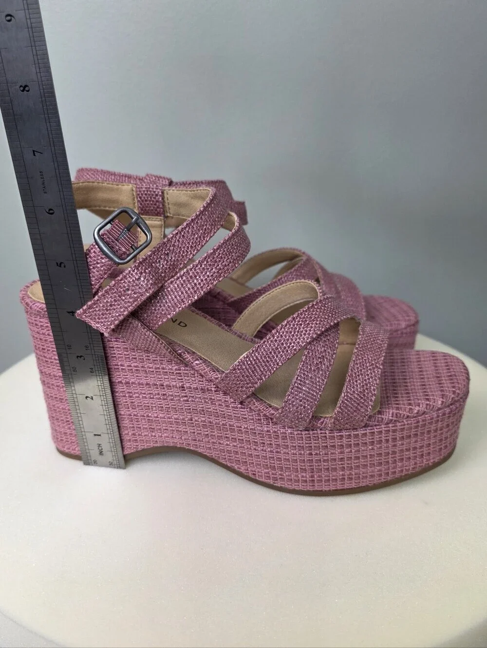 Lucky Brand Carlisha Wedge Platform Sandal Rose Vada Woven Pink 7.5M NEW!
